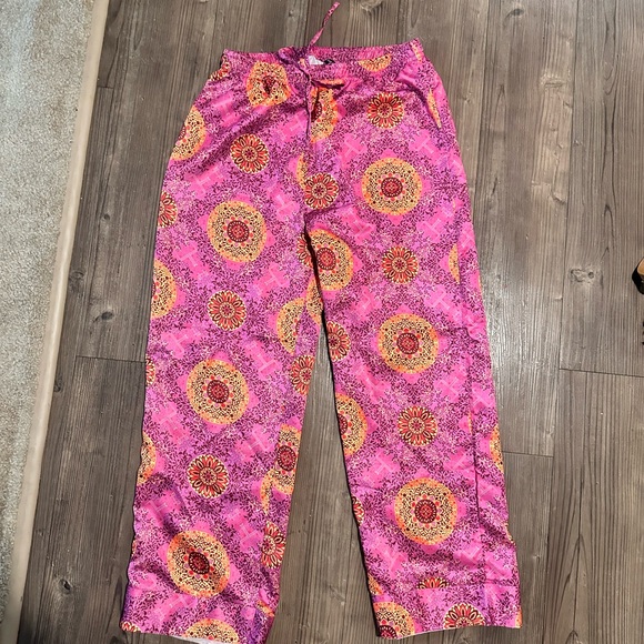 Nasty Gal Vibrant Satin Pajama Set in Pink and Orange - Picture 4 of 4